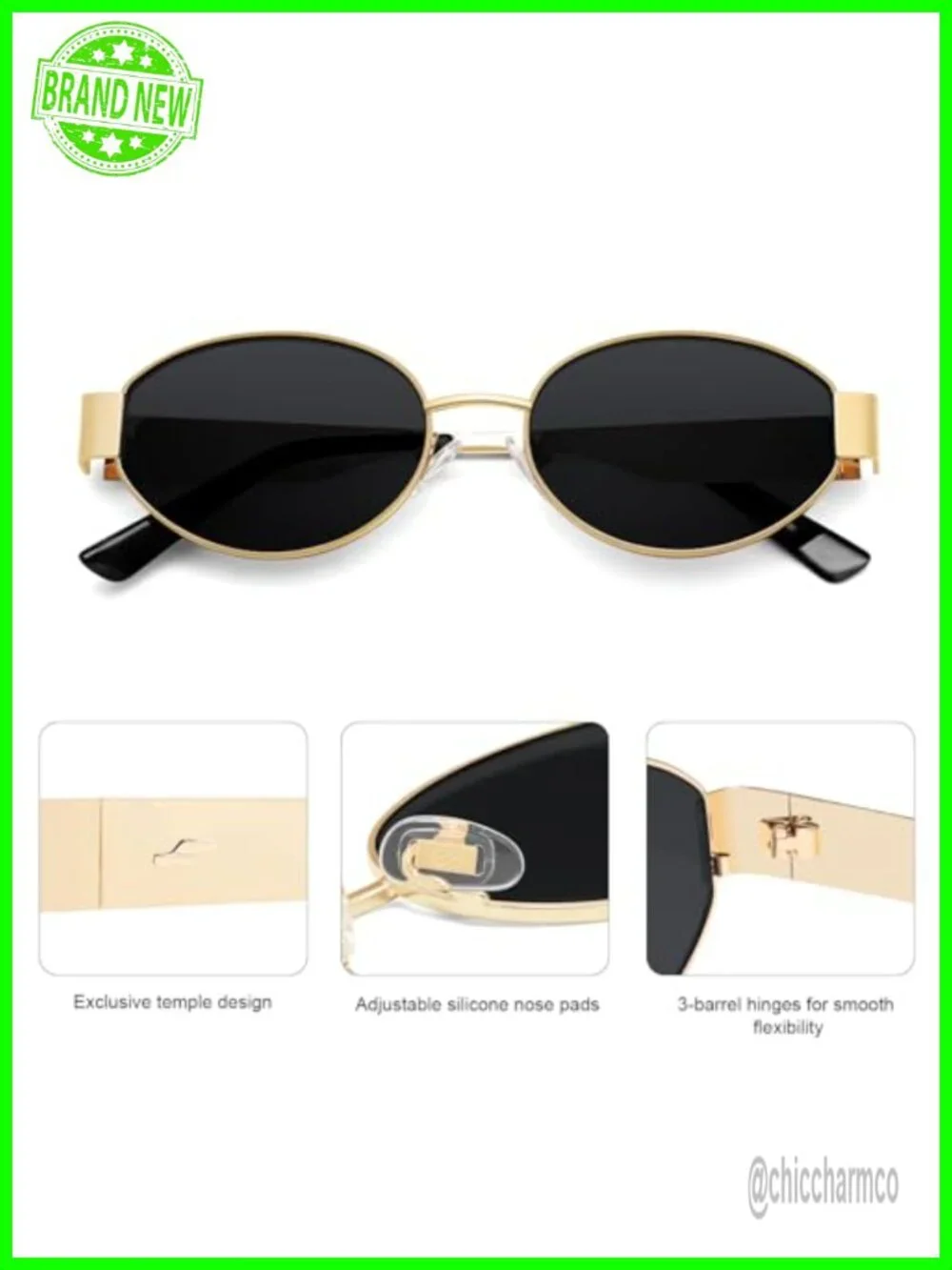 Retro Oval Sunglasses for Women Classic 90s Style UV400 Protection Lightweight